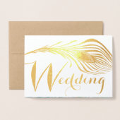Elegant Roaring 20s Gatsby Boho Peacock Wedding Folie Kaarten (Voorkant met envelop)