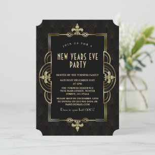 Elegant Roaring 20's Great Gatsby New Year Kaart
