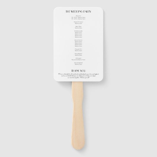  Elegant Roaring 20s Photo Wedding Programma Handwaaier (Achterkant)