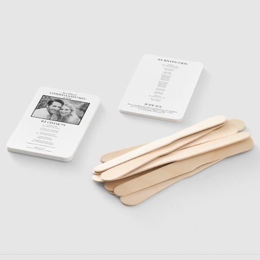  Elegant Roaring 20s Photo Wedding Programma Handwaaier (Niet-gemonteerd)