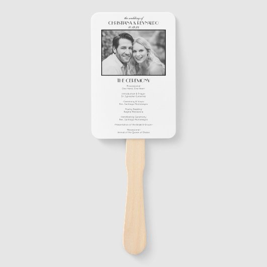  Elegant Roaring 20s Photo Wedding Programma Handwaaier (Voorkant)