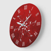 Elegant Robijnrood Rood met Wit Accent Grote Klok (Hoek)