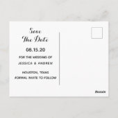 Elegant Robijnrood, Zilveren Glitter Save The Date Briefkaart (Achterkant)