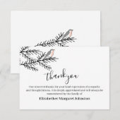 Elegant Robin Bird Funeral Bedankt Bereavement (Voorkant / Achterkant)