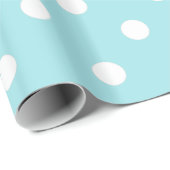Elegant Robin Egg Blue Polka Dot Wrapping Paper Cadeaupapier (Rol Hoek)