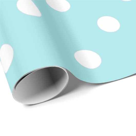Elegant Robin Egg Blue Polka Dot Wrapping Paper Cadeaupapier (Rol Hoek)