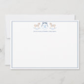 Elegant Rocking Horse Monogram Baby Boy Stationery Bedankkaart (Voorkant)