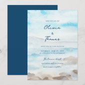 Elegant Rocky Coast Mist Ocean Zee Lake Wedding Kaart (Voorkant / Achterkant)