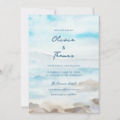 Elegant Rocky Coast Mist Ocean Zee Lake Wedding Kaart (Voorkant)