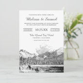 Elegant Rocky Mountain trekkende bruiloft Kaart (Staand voorkant)