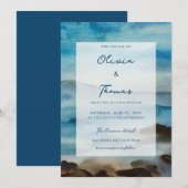 Elegant Rocky Ocean Mist Seot Beach Weddenschap Kaart (Voorkant / Achterkant)