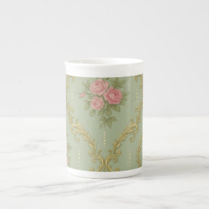 Elegant Rococo-bloempatroon in zachte pasteltinten Porselein Kop