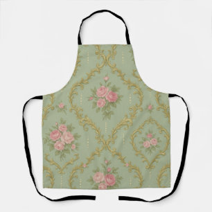 Elegant Rococo-bloempatroon in zachte pasteltinten Schort