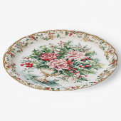Elegant Rococo Floral and Foliage Holiday Dining  Papieren Bordje (Gekanteld)