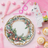 Elegant Rococo Foliage Holiday Dining Papieren Bordje (Feest)