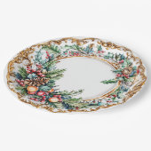 Elegant Rococo Foliage Holiday Dining Papieren Bordje (Gekanteld)