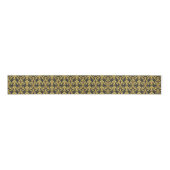 Elegant Rococo Revival Gold & Charcoal Baroque Grosgrain Lint (Voorkant)