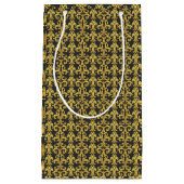 Elegant Rococo Revival Gold & Charcoal Baroque Klein Cadeauzakje (Voorkant)