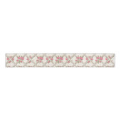 Elegant Rococo Revival Pink Floral & Beige Lattice Grosgrain Lint (Voorkant)