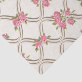 Elegant Rococo Revival Pink Floral & Beige Lattice Tissuepapier (Detail)