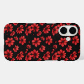 Elegant rode bloem patroon Case-Mate iPhone case (Achterkant (horizontaal))