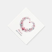 Elegant Rode Bloemen Hart Baby shower Servet (Hoek)