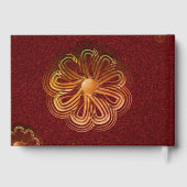 Elegant Rode Bloemengastenboek Gastenboek (Achterkant)