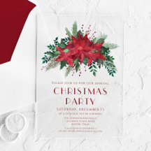 Elegant Rode Bloemige Poinsettia Kerstfeest
