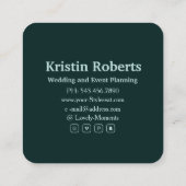 Elegant-rode-bloeshop Vierkante Visitekaartje (Achterkant)