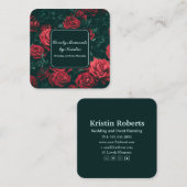 Elegant-rode-bloeshop Vierkante Visitekaartje (Voorkant / Achterkant)