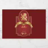 Elegant rode bruiloft likeurfles etiket (Enkel label)