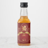 Elegant rode bruiloft likeurfles etiket (Voorkant)