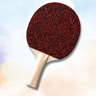 Elegant Rode Confetti op Zwarte Glitter Stijl Tafeltennisbatje