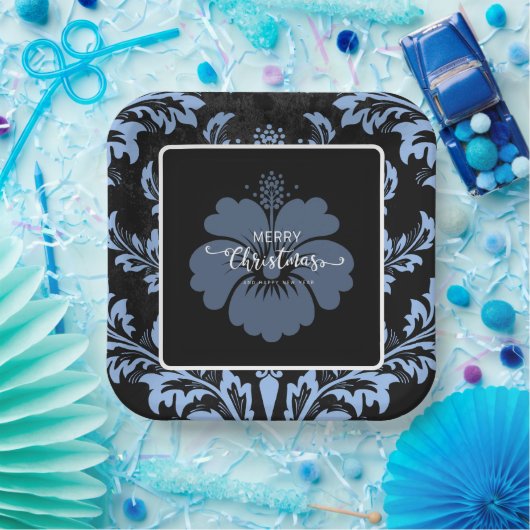 Elegant rode demper, aangepast voor kerstmis Borde Papieren Bordje (Feest)