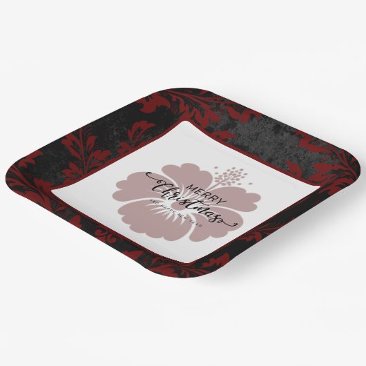 Elegant rode demper, aangepast voor kerstmis Borde Papieren Bordje (Gebogen)