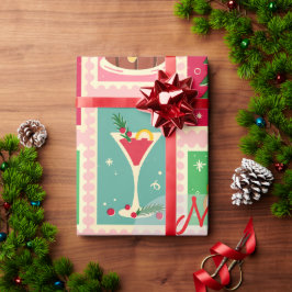 Elegant Rode en Gouden Festive Kerstcadeau Cadeaupapier
