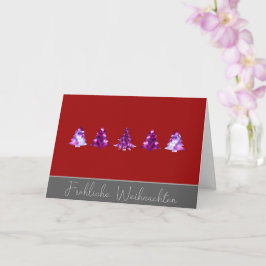 Elegant rode en roze kerstboomkaart kaart