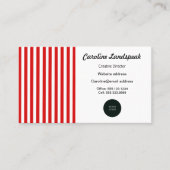 Elegant rode en witte strepen met Logo Visitekaartje (Voorkant)