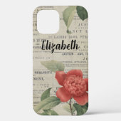 Elegant  Rode Floral Case-Mate iPhone Case (Achterkant)