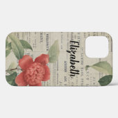 Elegant Rode Floral Case-Mate iPhone Case (Achterkant (horizontaal))