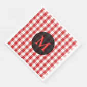 Elegant rode gingham patroon gepersonaliseerd mono servetten (Hoek)