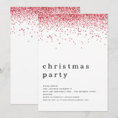 Elegant Rode Glitter Kerstfeest Kaart (Voorkant / Achterkant)