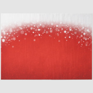 Elegant Rode Glitter Witte Sneeuwvlokken Kerstmis Tissuepapier
