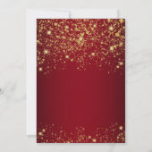Elegant Rode & Gouden Glitter Kerstavondfeest Kaart (Achterkant)
