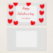 Elegant Rode Hart Valentijnsdag Gift Label Visitekaartje (Voorkant /achterkant)