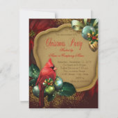 Elegant Rode Kardinaal Kerstfeest Kaart (Voorkant)