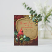 Elegant Rode Kardinaal Kerstfeest Kaart (Staand voorkant)