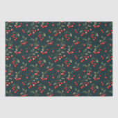 Elegant Rode Kersen Patroon Decoupage Tissuepapier (Voorkant)
