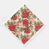 Elegant rode kerstbloem patroon servet (Hoek)