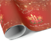 Elegant rode kerstkaarsen, Kogels, Snowflakes Cadeaupapier (Rol Hoek)
